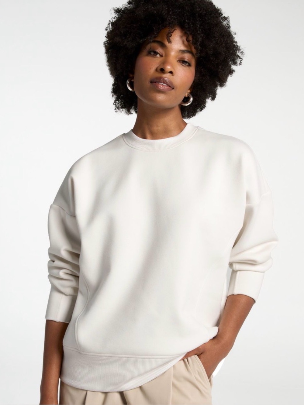 Calia Womens Soft Scuba Crew - Cloud Cover